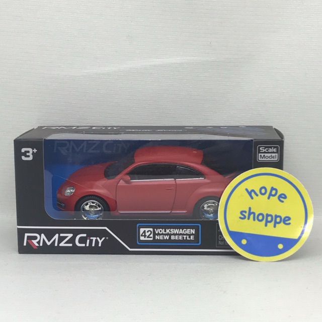 RMZ City Volkswagen New Beetle Merah no 42 Diecast Miniatur Mobil VW Skala 32 Free Wheel Original