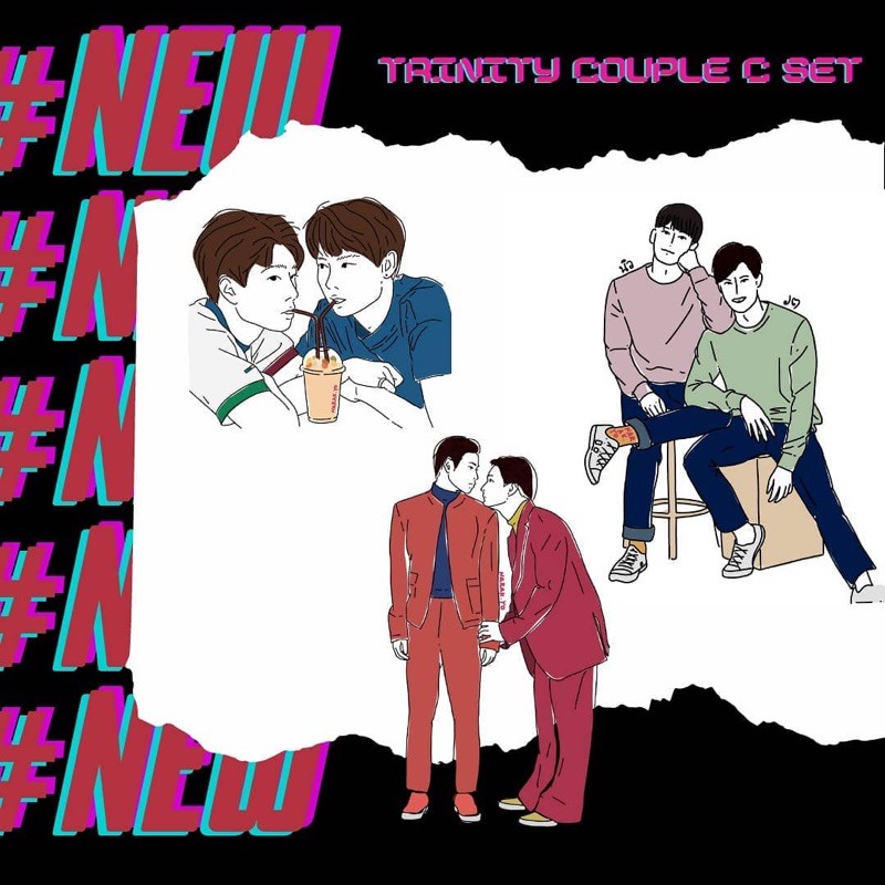 [Narak.yo] Trinity Couple C Set/ deco sticker/ stiker/ journal/ DIY/ TayNew/ OffGun/ KristSing