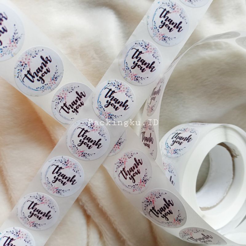 [Kecil 2.5cm] Sticker Label Thank You | Segel Roll 500 pc-Ty B