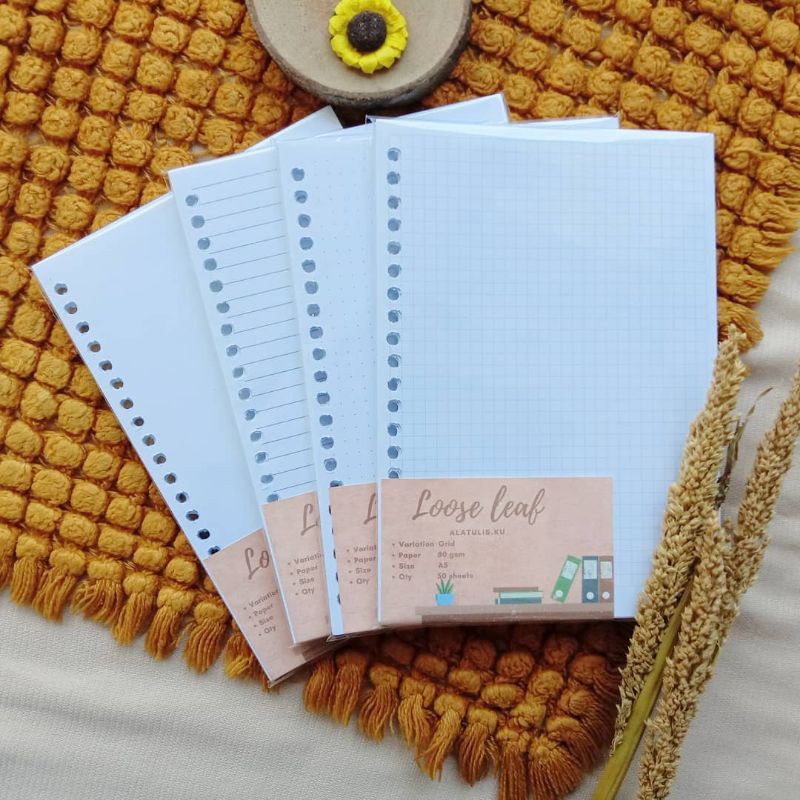 

LOOSE LEAF UKURAN A5 ISI 50 LEMBAR PER PACK | Bisa untuk bullet Journal (80gsm dan 100gsm)