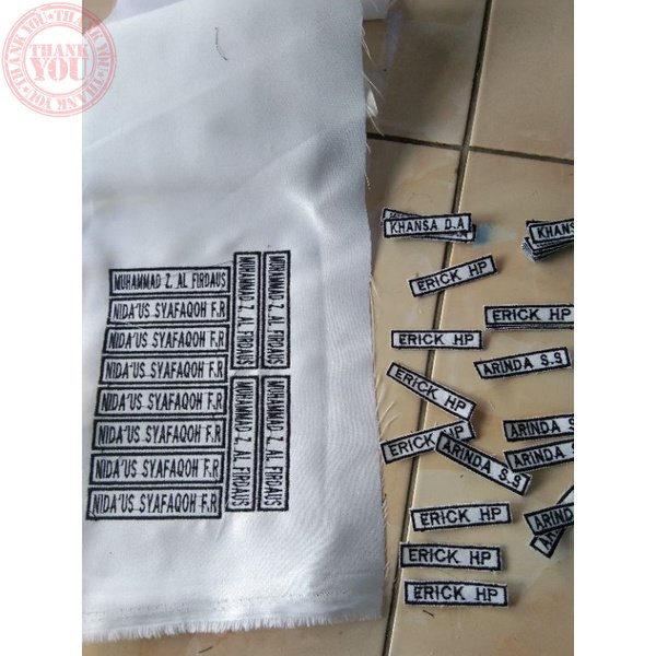 bordir nama dada Bordir Nama Dada