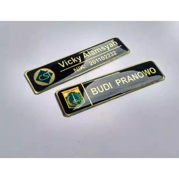 

HARGA SATUAN Name Tag Papan Nama Nama Dada Plat Kuningan Resin Peniti Mewah