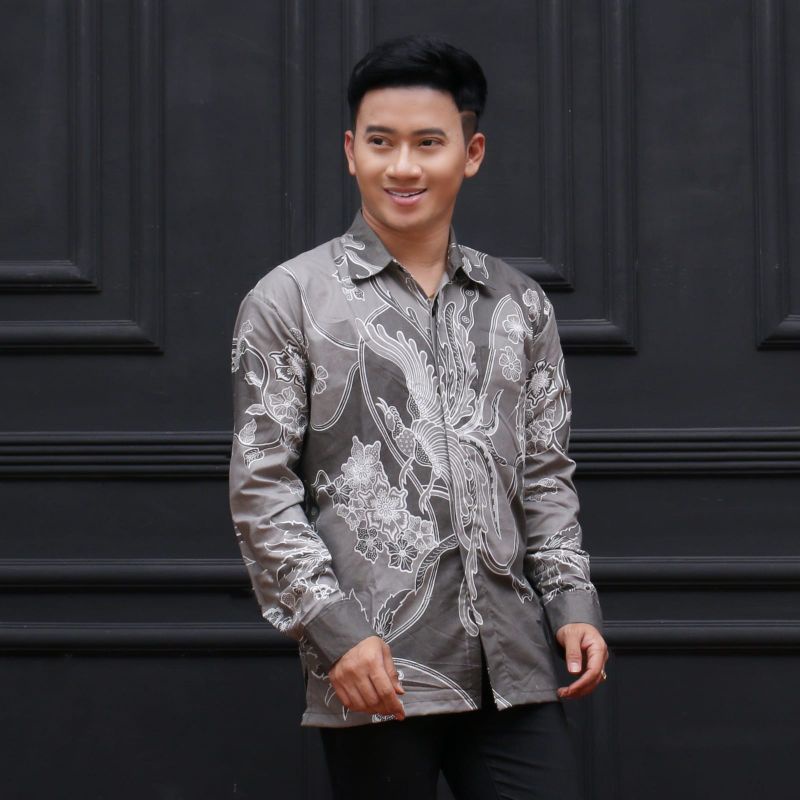 KEMEJA HEM BATIK PRIA MODIS LENGAN PANJANG M L XL XXL (COD)