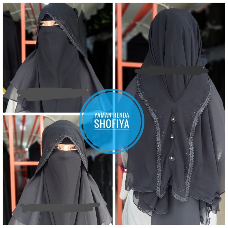 req abaya yumna hitam xl 1 free kantong dan khimar ceruty sofia 1