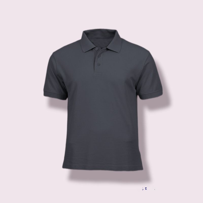 Kaos Polo shirt Kaos Kerah Kwality - Warna Abu Tua