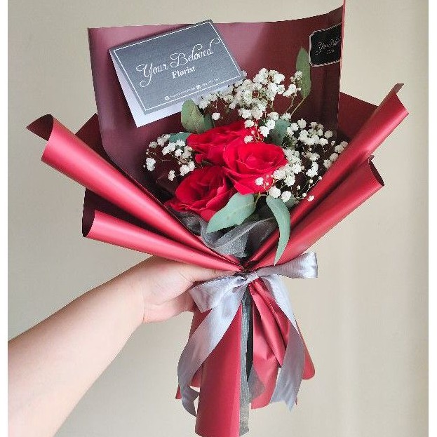 Buket Bunga Mawar Asli Ala Korea | Korean Rose Bouquet | Hadiah