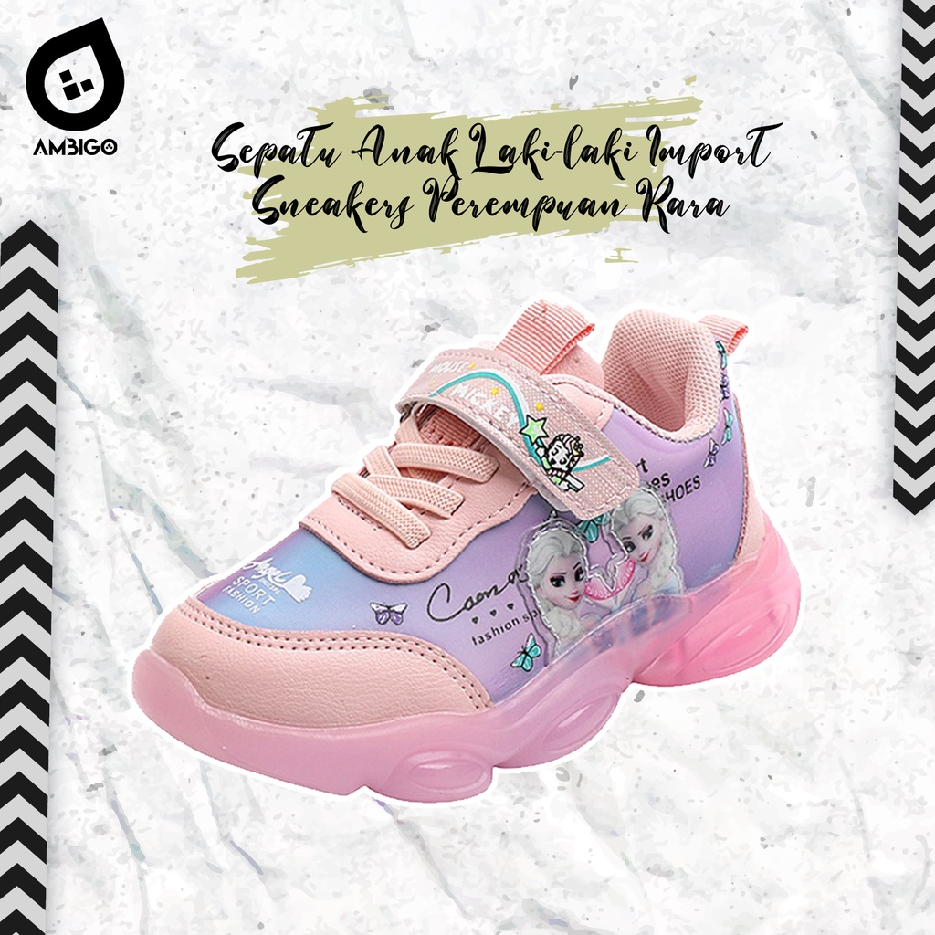 Sepatu Anak Perempuan FROZN MOTIF RARA Shoes - Sepatu Sport Anak Casual Import