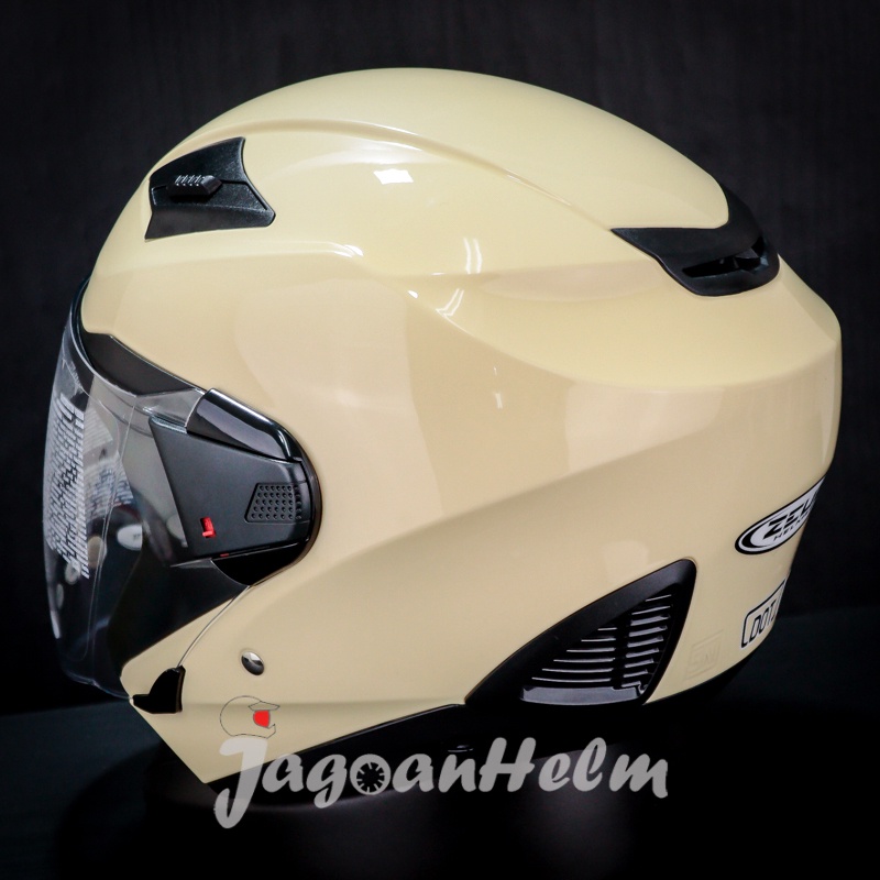 ZEUS HELM ZS611 | IVORY METALIC | SOLID ZS 611 Double Visor-1