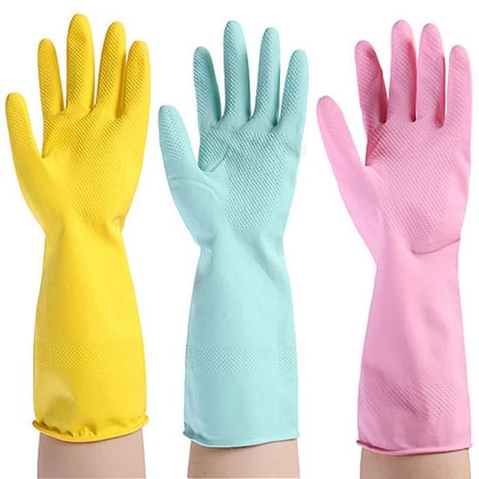 Sarung Tangan Cuci Piring Anti Air Rubber Hand Glove Karet Pelindung Aksesoris Kebersihan cleaning