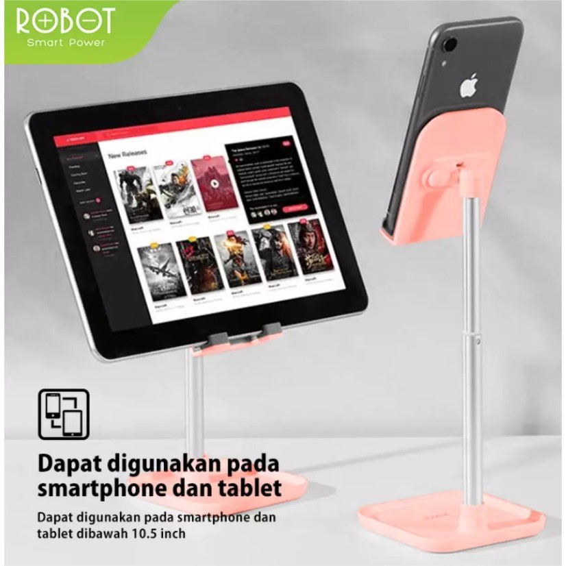 Robot RT-US04 Liftable Foldable Phone Holder Stand HP di Meja
