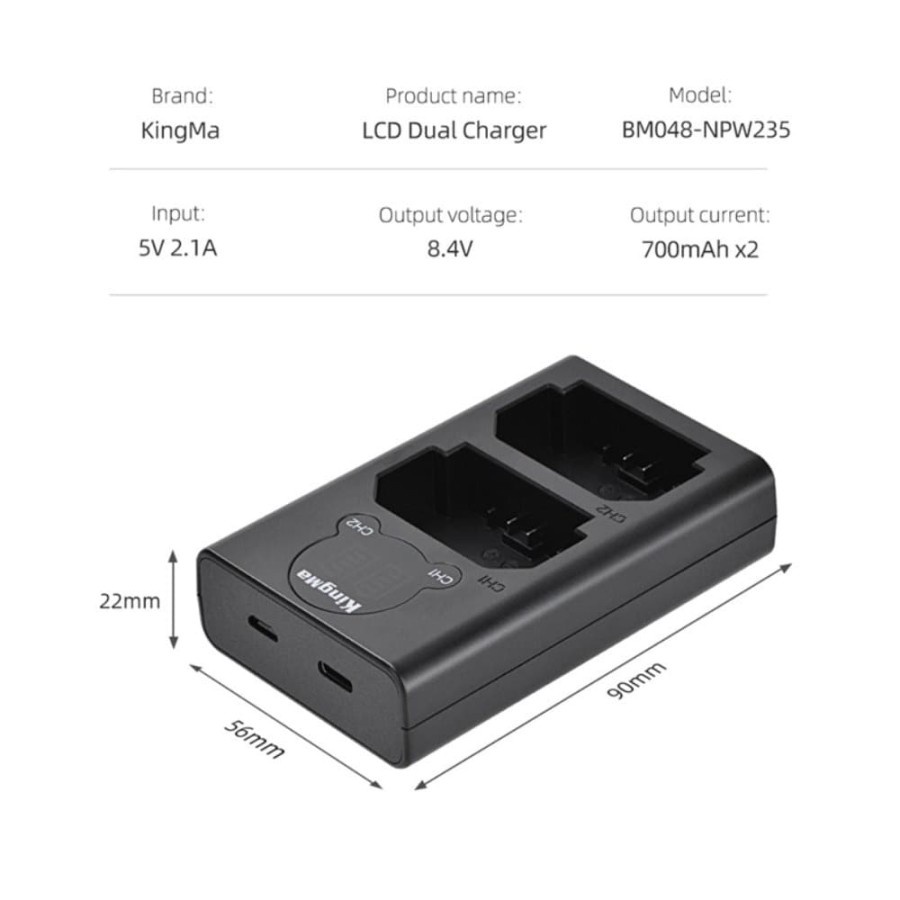 KINGMA CHARGER FUJI LCD  NP-W235