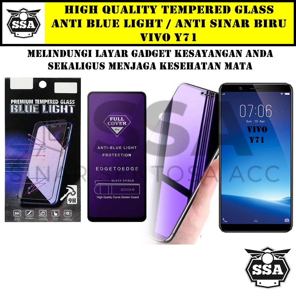 Tempered Glass VIVO Y71 Anti Blue Light Anti Sinar Biru Y 71 Ori Original Hp Temper Anti Lecet Gores TG