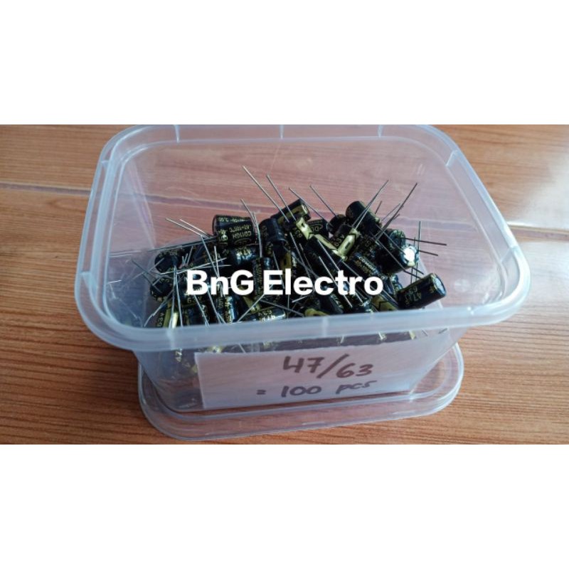 1,0 pcs Elco 47uf 63v Kapasitor Capacitor