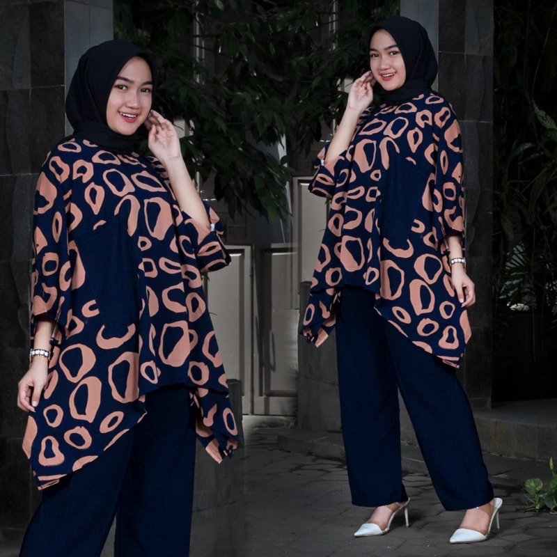 SETELAN JUMBO ALL SIZE XXL LD 130 WAKA ASHEFA / ONE SET TYDE/ DAILY SET RAYON MOTIF/PIYAMA KATUN PREMIUM