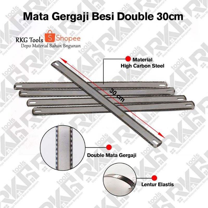 MATA GERGAJI BESI DOUBLE DOBEL BOLAK BALIK 12 INCH / GRAJI BESI 12" ( 30 CM ) RRT
