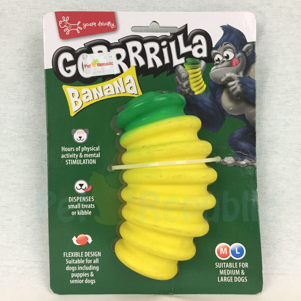 

GORRRRILLA Mainan Anjing Banana Medium Large