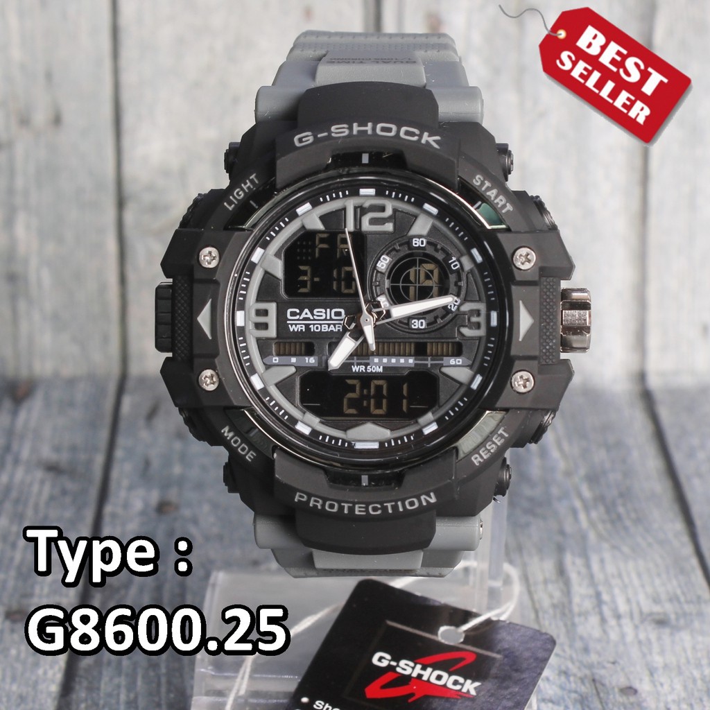 SALE DISKON  G Shock Casio G8600 Grey Abu , Jam tangan pria water resist ciprat grade ORIGINAL