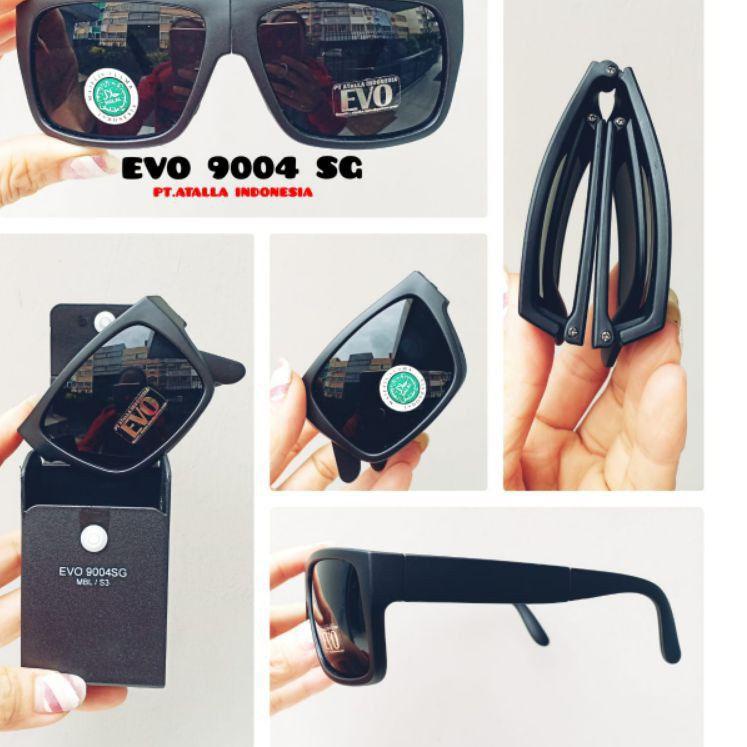 Banyak Dibeli Kacamata pria hitam type Evo 9004 SG anti silau dapat di lipat murah meriah lebay fashion siang cod