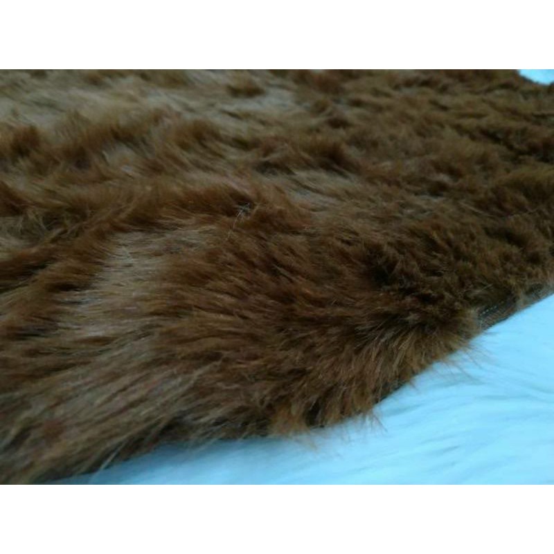 SAJADAH ANAK UK 50x90cm BULU RASFUR TEBAL BUSA 3CM-Mocca Kopi