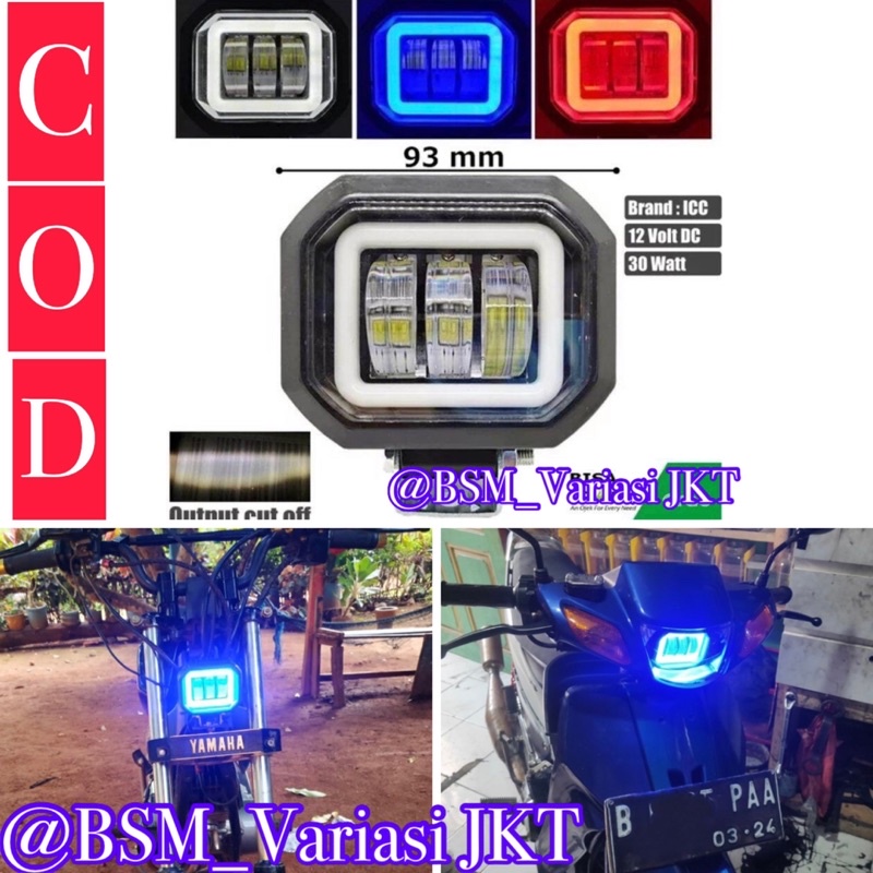 TERMURAH Lampu tembak sorot LED CWL 3 MATA LENSA 6D 60watt cree angel eye