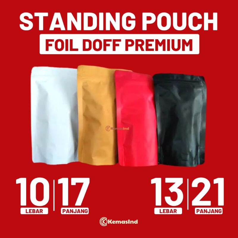 [10Pcs] Standing Pouch Alumunium Foil Doff 10x17 10 x 17 100gr bubuk kopi