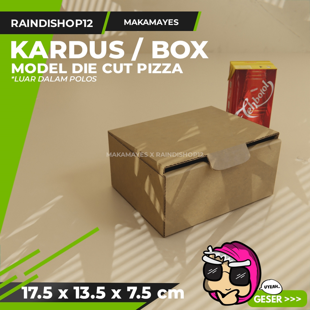 

(MIN 5 PCS) BOX 17.5 X 13.5 X 7.5 CM KARDUS DIE CUT PIZZA KEMASAN PACKAGING KADO
