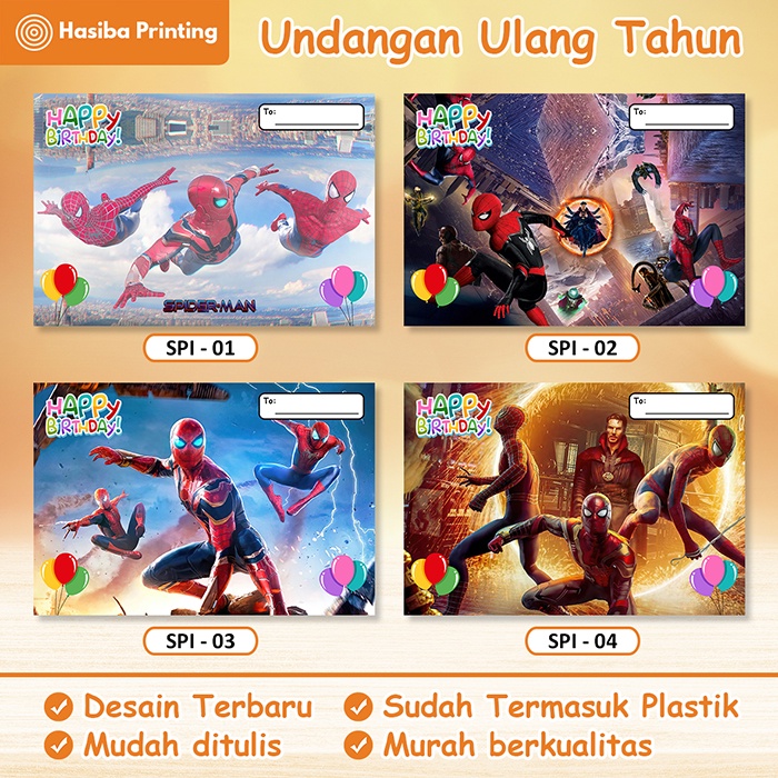 Undangan Ulang Tahun Spiderman Birthday Invitation