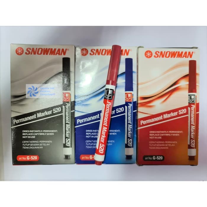 

Snowman 520 Spidol Permanent Marker G520 - Hitam RJT