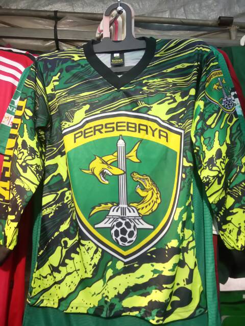 Jersey Persebaya Lengan Panjang 1927 Kaos Supporter Bonek Camouflage 2018 Terbaru Printing