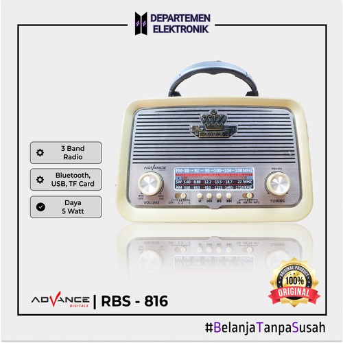 Advance Portable Speaker Radio Bluetooth RBS 816 Classic