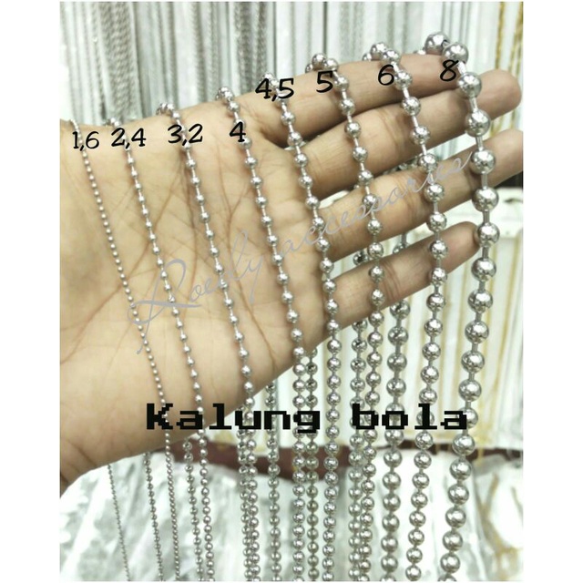 Kalung bola/lada/mrica besi (baja putih)
