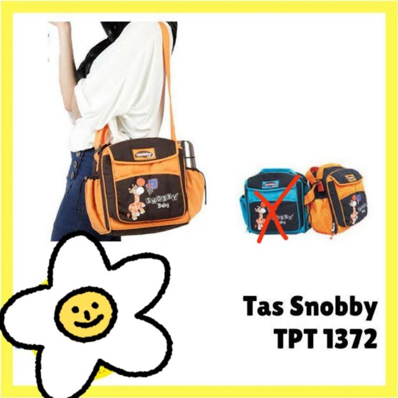 SALE.. SALE.. TAS Snobby TPT 1372 Giraffe Saku Serut Print Tas Bayi Kecil - Orange Cream