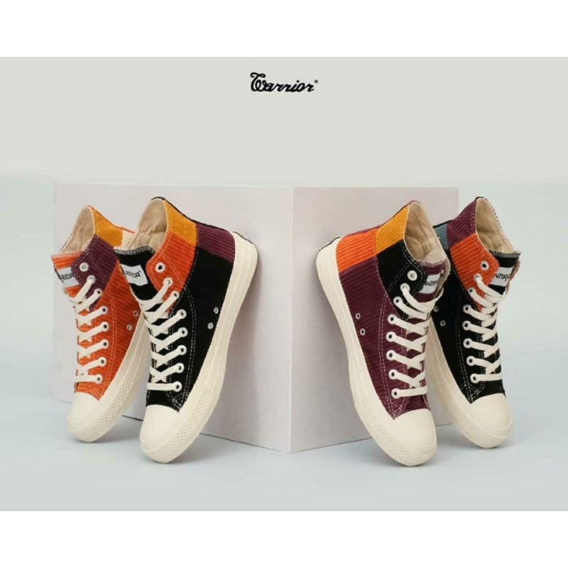 Sepatu Warrior Rainbow High Black Purple (Unisex) OriginalProduk Lokal Indonesia Terlaris Termurah