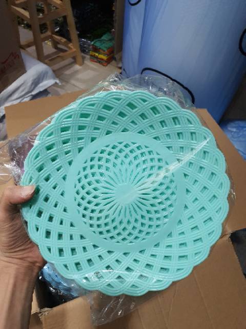 Piring Rotan Plastik Bulat Piring Lidi TEBAL ISI 1 LUSIN-5