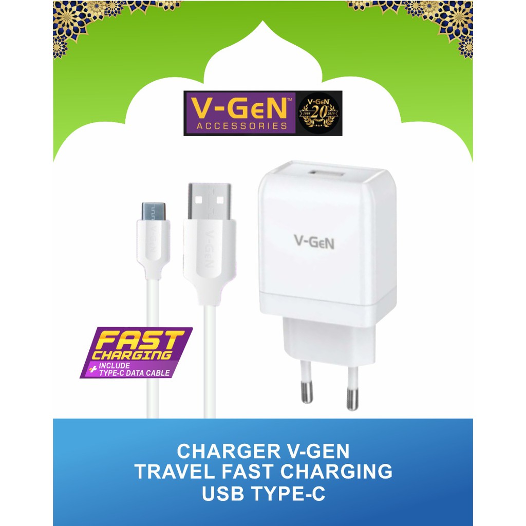 CHARGER V-GEN FAST CHARGING VTC1-04 TYPE C QUALCOMM 3.0