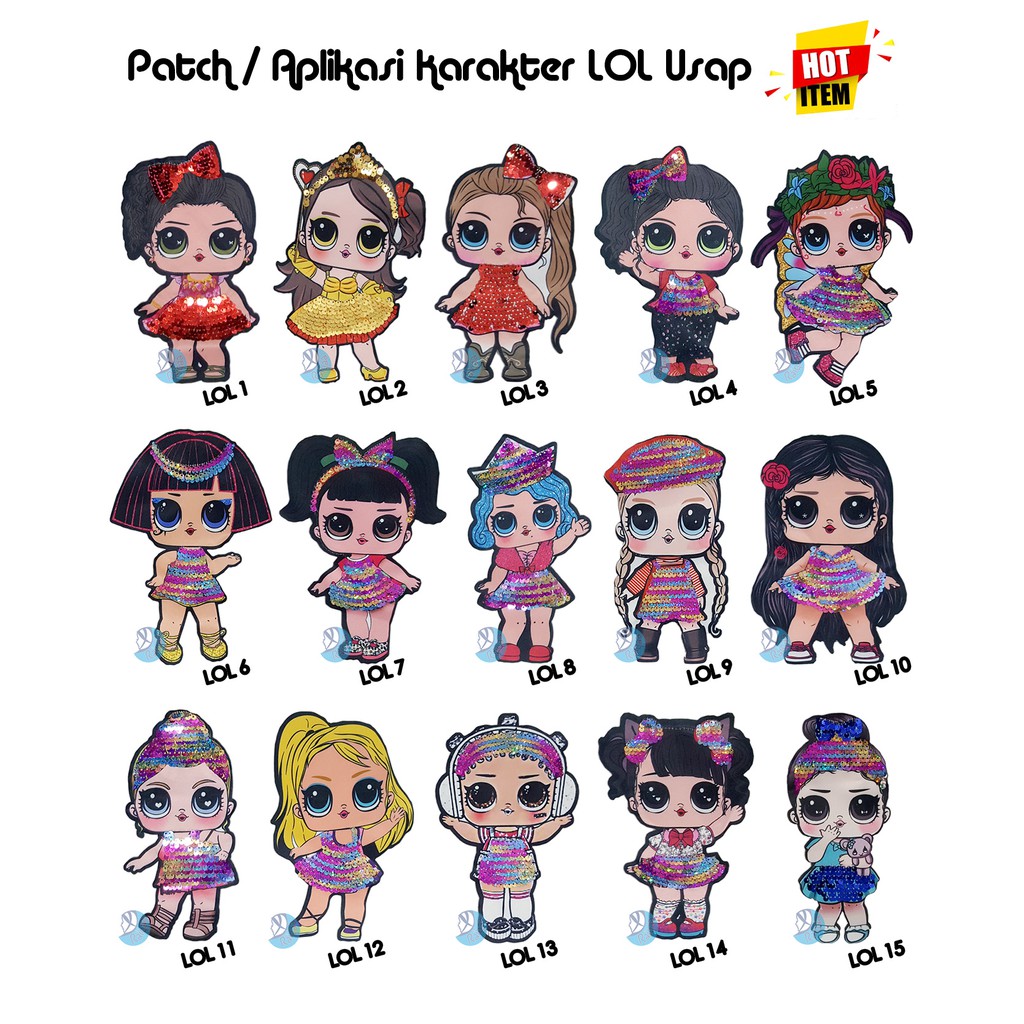 Aplikasi / Patch LOL Karakter Usap 20cm No LED / 1 LED Murah
