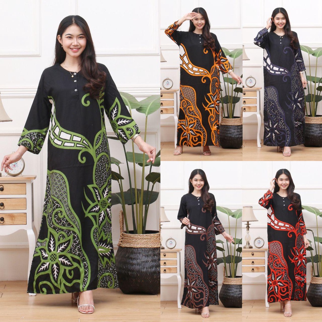 Longdres Batik FLORETTA Daster busui  Baju batik  Baju tidur  Dress batik