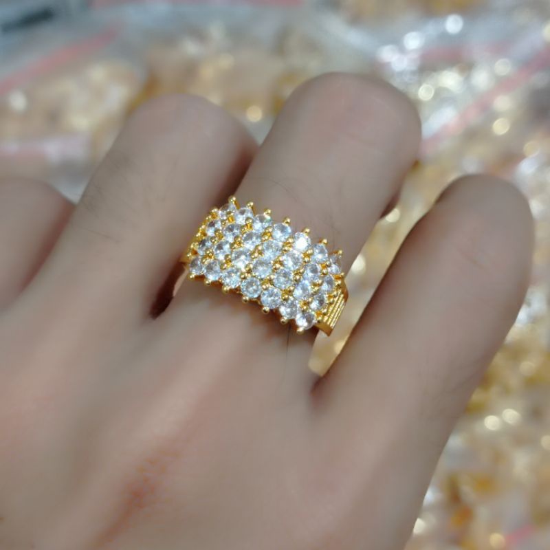 cincin dewasa permata zircon mewah