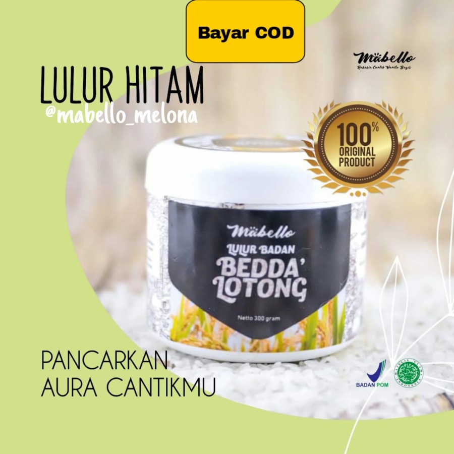 Mabello Lulur Badan Bedda Lotong Lulur Beras Hitam Original Bpom