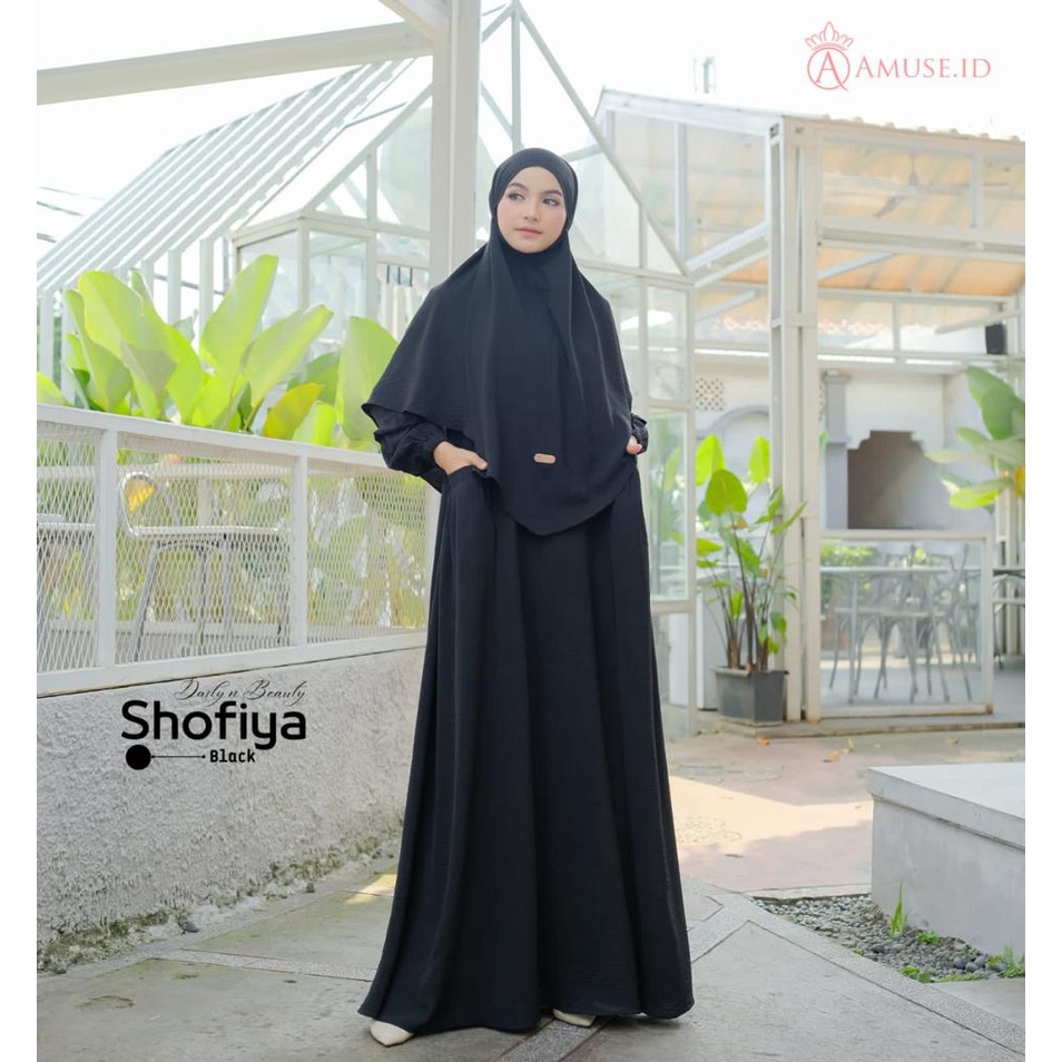 Gamis Shofiya Daily  Set Bergo original by Amuse ID