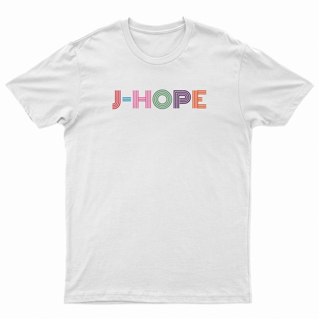 GDPPJH140 Kaos Distro Kpop Bts J-Hope Logo Big Korea Baju Unisex Lengan Pendek Bahan Katun 30s Putih