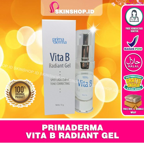 [STOK TERBARU] Primaderma Vita B RADIANT GEL 15ml Original / Serum Pemutih,Flek &amp; Pencerah BPOM Aman