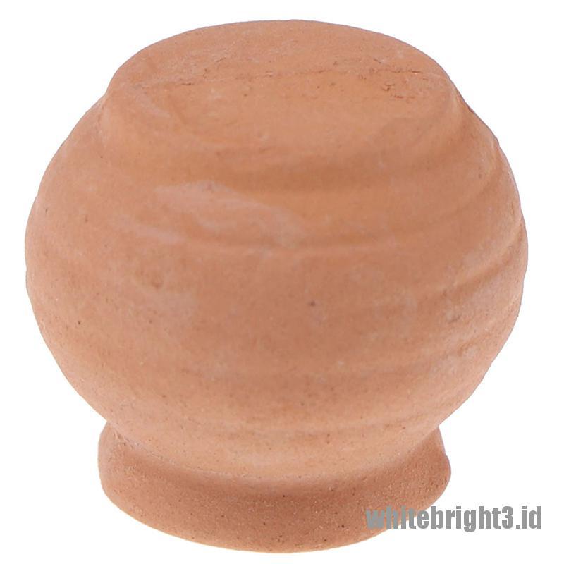 (white3) Miniatur Pot Bunga Keramik Skala 1: 12 Untuk Dekorasi Rumah Boneka
