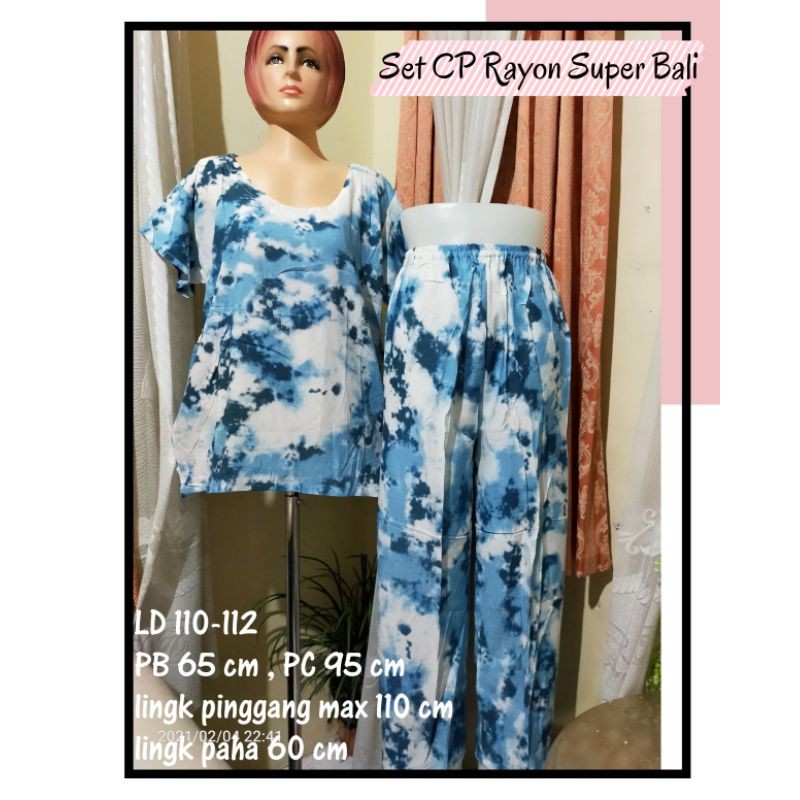 Set celana panjang Rayon Super