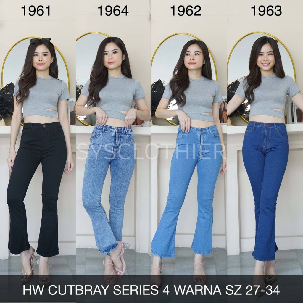 CELANA JEANS WANITA HIGHWAIST CUTBRAY SERIES