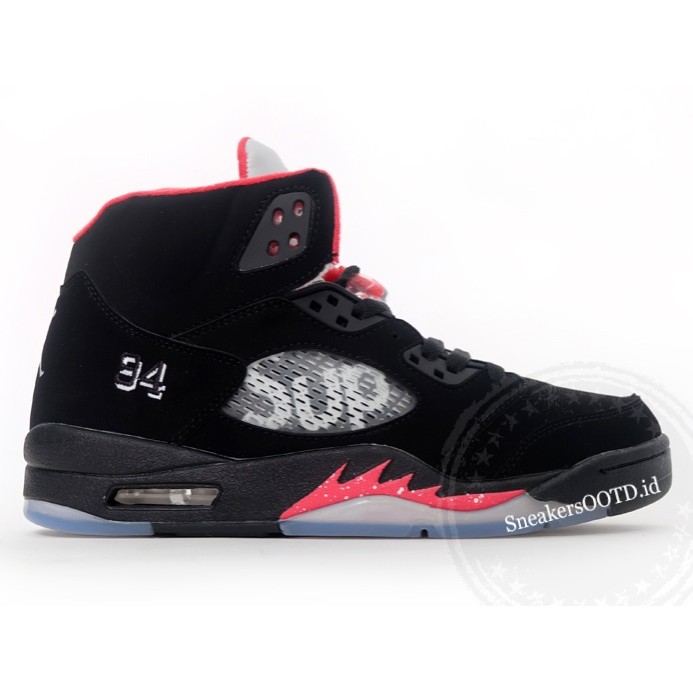 Sepatu basket nike air jordan 5 supreme hitam