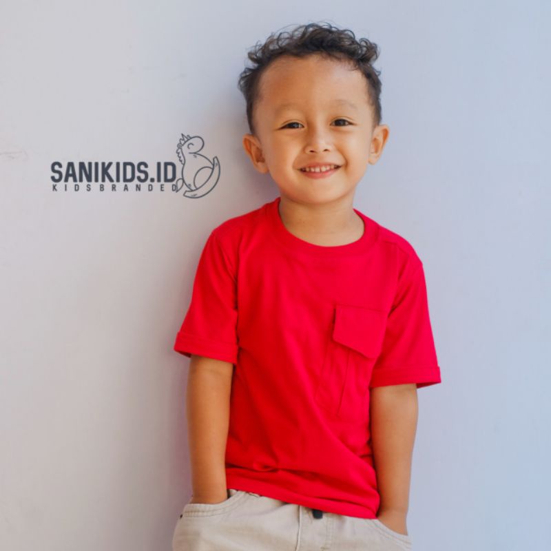 kaos anak polos pocket