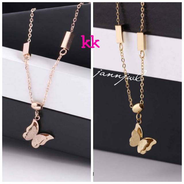 100% Kalung Butterfly Titanium asli anti karat KT-10