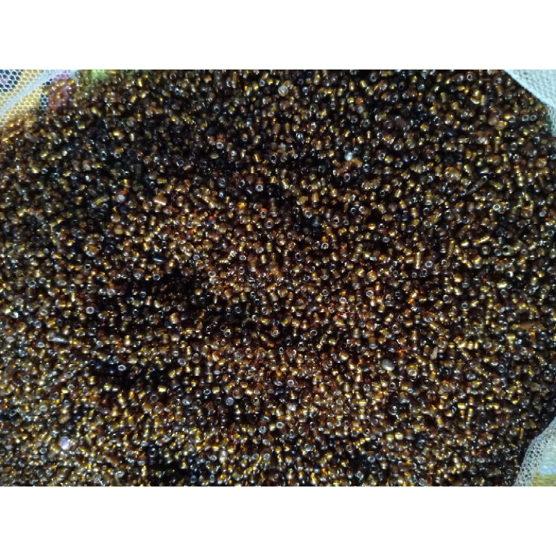 ( ECER 50gr) Payet mute pasir coklat tua silver line sakura/yck