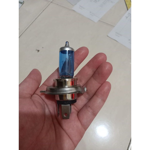 BOLA DEPAN XENON KACA BIRU MOTOR VIXION SCOOPY H4 BOHLAM LAMPU DEPAN H4 XENON HALOGEN 12V LAMPU DEPA
